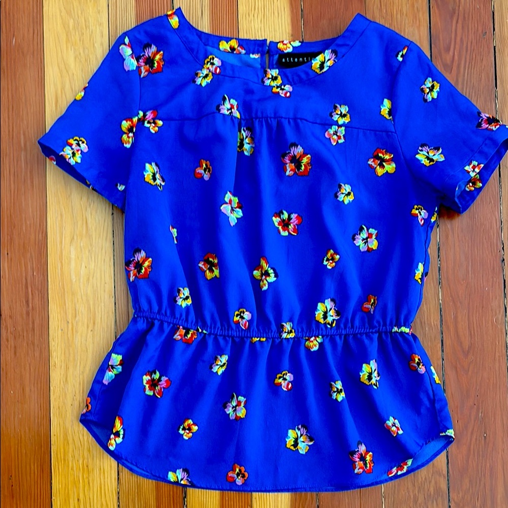Colorful Blue Floral Top